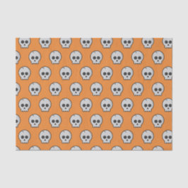 Papel De Seda Naranja Black Pattern skull Halloween