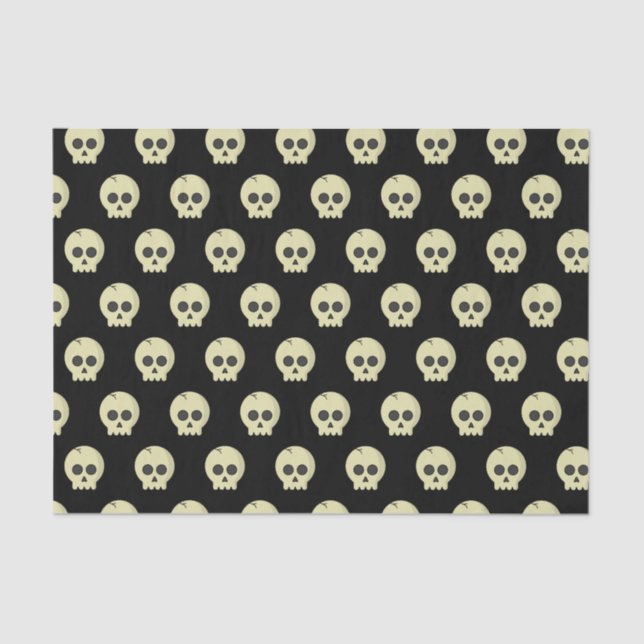 Papel De Seda Naranja Black Pattern skull Halloween (Anverso)