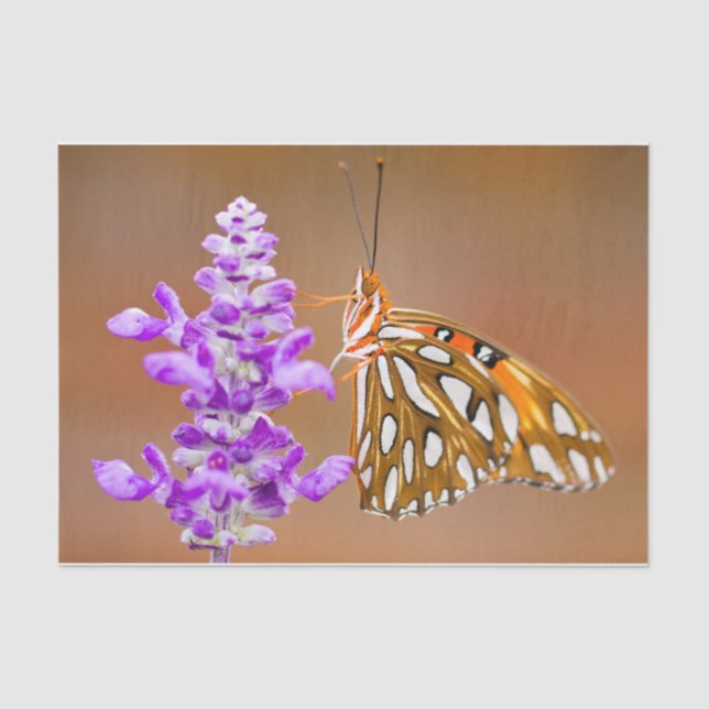 Papel De Seda Naranja brillante mariposa fritillera del Golfo (Anverso)