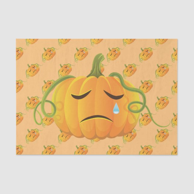 Papel De Seda Naranja Calabaza de Halloween Patrón sin focoNaran (Anverso)