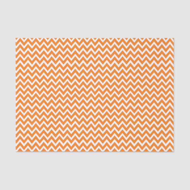 Papel De Seda Naranja Chevron (Anverso)