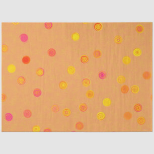Papel de seda naranja con espirales de lunares ret