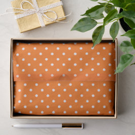 Papel De Seda Naranja con lunares blancos