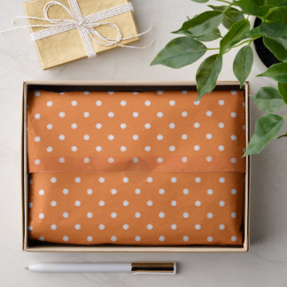 Papel De Seda Naranja con lunares blancos