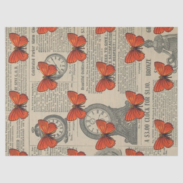 Papel De Seda Naranja cosechado y desenlace de periódicos (Anverso)