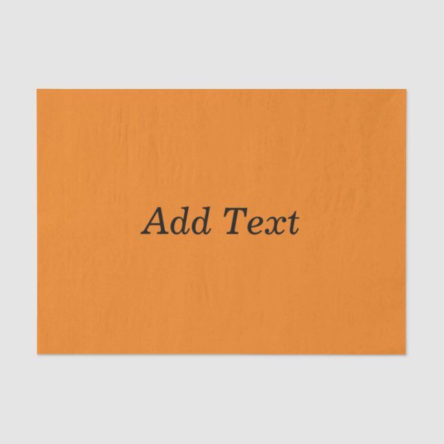 Papel De Seda Naranja Crea Tu Propio Añadir Texto Personalizado (Anverso)