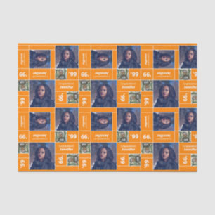 Papel De Seda Naranja de año de clase de graduación fotográfica