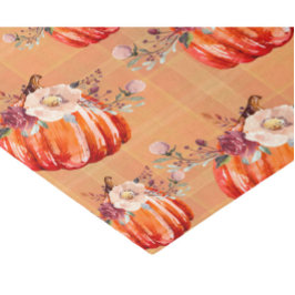Papel De Seda Naranja de calabaza otoño plaid floral otoño otoño