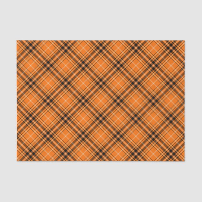 Papel De Seda Naranja de Halloween Tartan (Anverso)