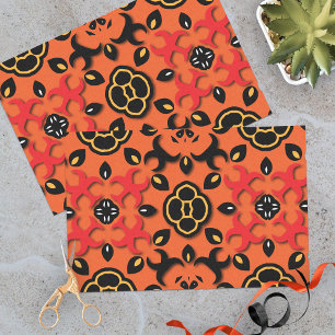 Papel De Seda Naranja de la etnia negra árabe árabe Boho Mosaic