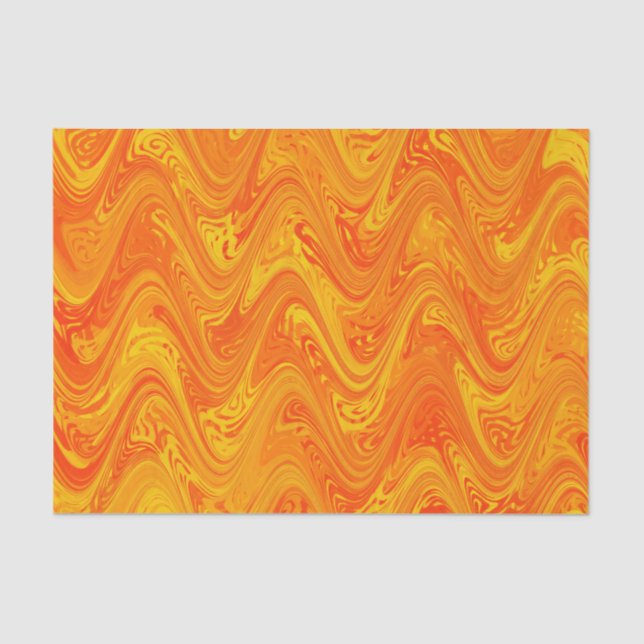 Papel De Seda Naranja de mareo Patrón rojo amarillo (Anverso)