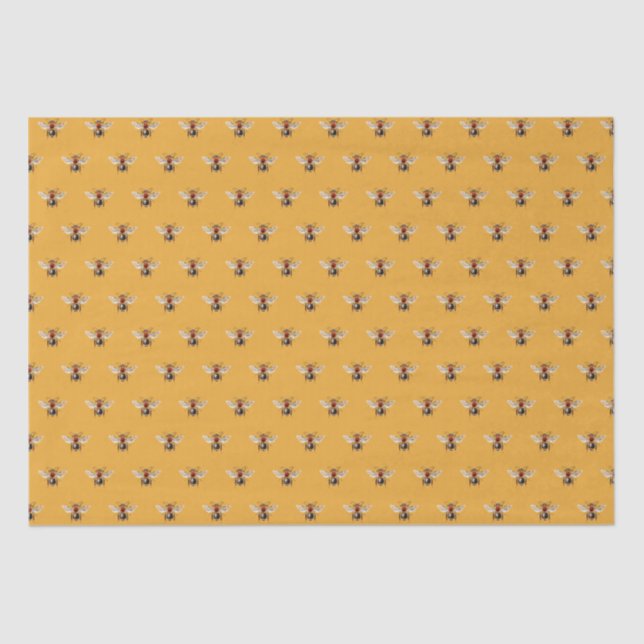Papel De Seda Naranja de patrón de abeja de miel (Anverso)