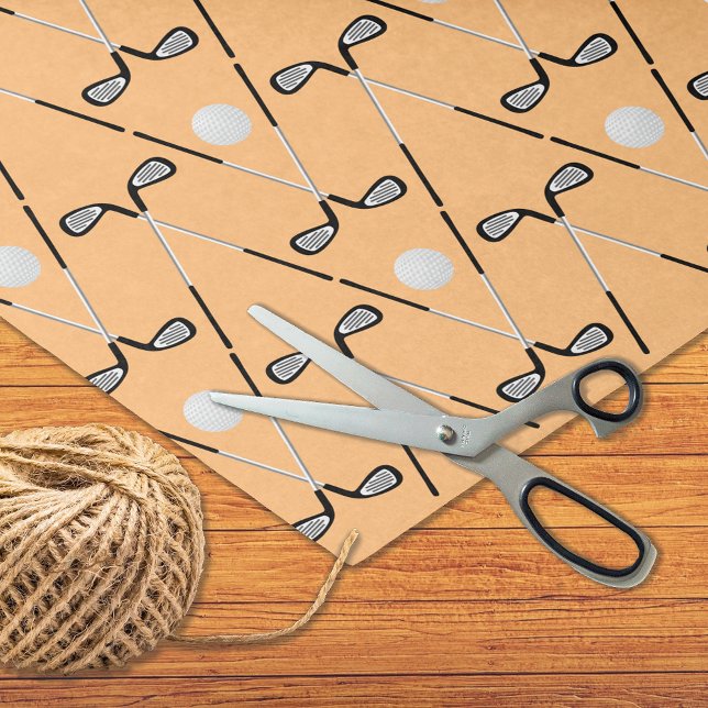 Papel De Seda Naranja de patrón de clubes cruzados de golf (Subido por el creador)