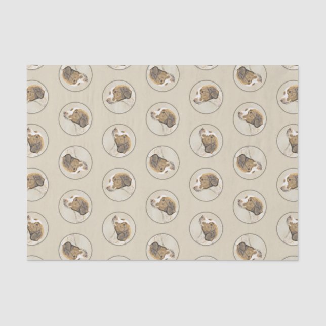 Papel De Seda Naranja de pintura bretona Roan Spaniel Cute Dog A (Anverso)