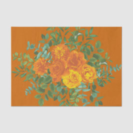 Papel De Seda Naranja de roya Boda Vintage Floral