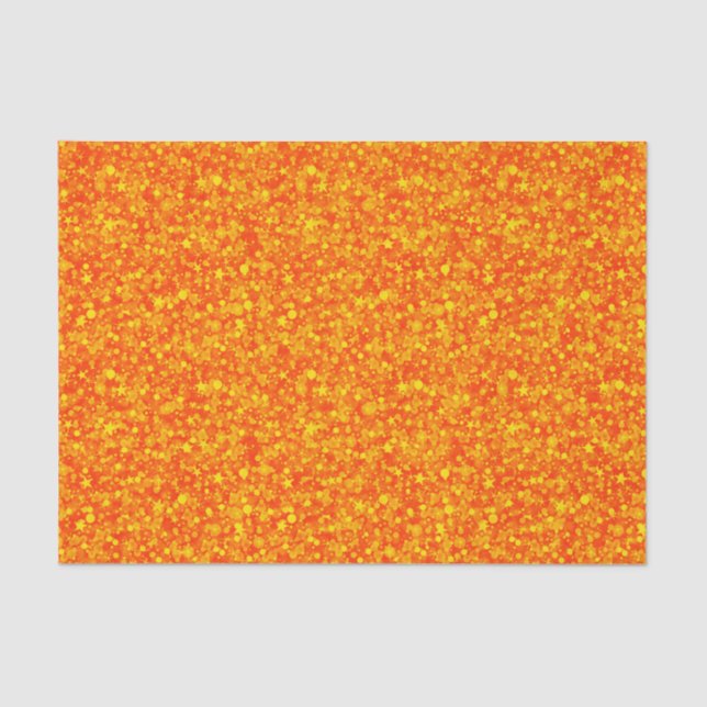 Papel De Seda Naranja de sangre Purpurina falso y patrón de espá (Anverso)