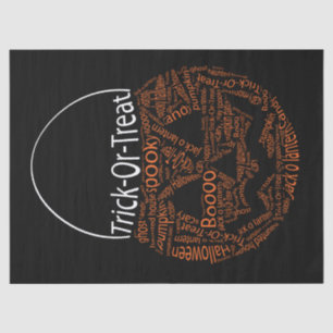 Papel De Seda Naranja De Tipografía De Calabaza De Trick O Trek