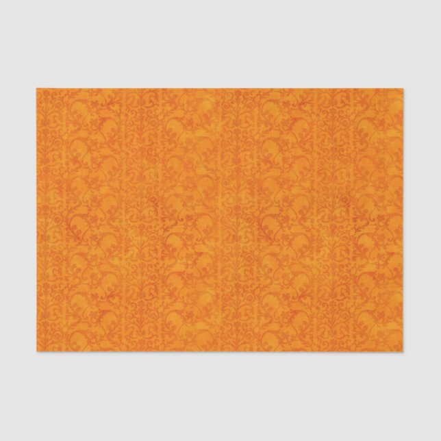 Papel De Seda Naranja del damasco del otoño (Anverso)