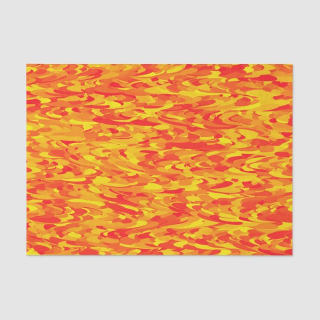 Papel De Seda Naranja del patrón abstracto amarillo rojo (Anverso)