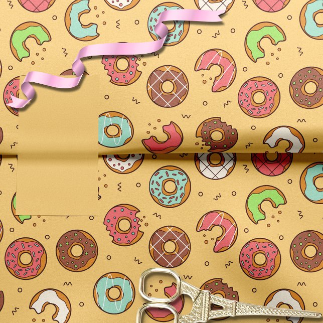 Papel De Seda Naranja del patrón de donut retro (Subido por el creador)