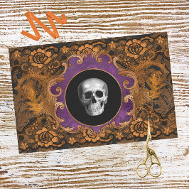 Papel De Seda Naranja elegante y espeluznante calavera de halllo