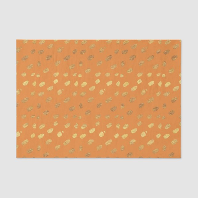Papel De Seda Naranja elegante y oro (Anverso)