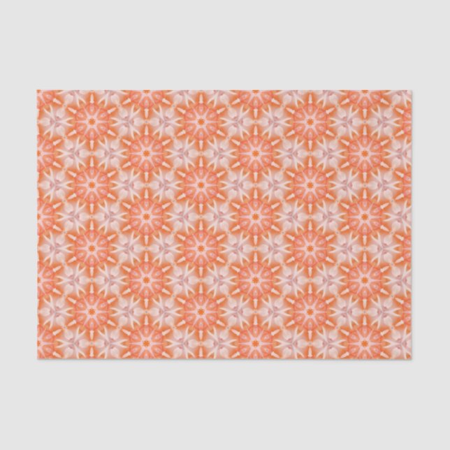 Papel De Seda Naranja elegante y patrón geométrico moderno rosad (Anverso)