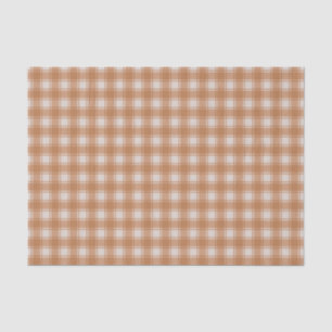 Papel De Seda Naranja en Cream Gingham Plaid Buffalo Checker