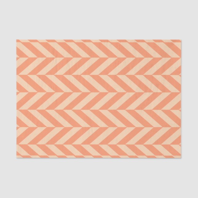 Papel De Seda Naranja en Peach Herringbone (Anverso)