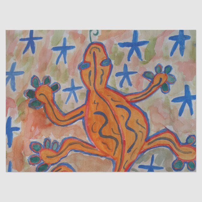 Papel De Seda Naranja Gecko (Anverso)