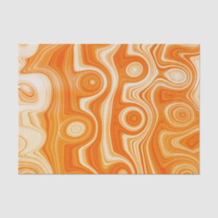 Papel De Seda Naranja Groovy Swirl Vintage Style con arte puro