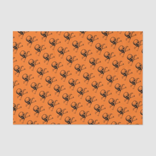 Papel De Seda Naranja Halloween Skull (Anverso)