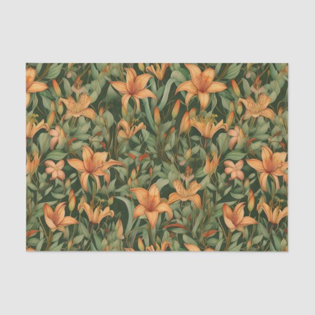 Papel De Seda Naranja Lilies (Anverso)