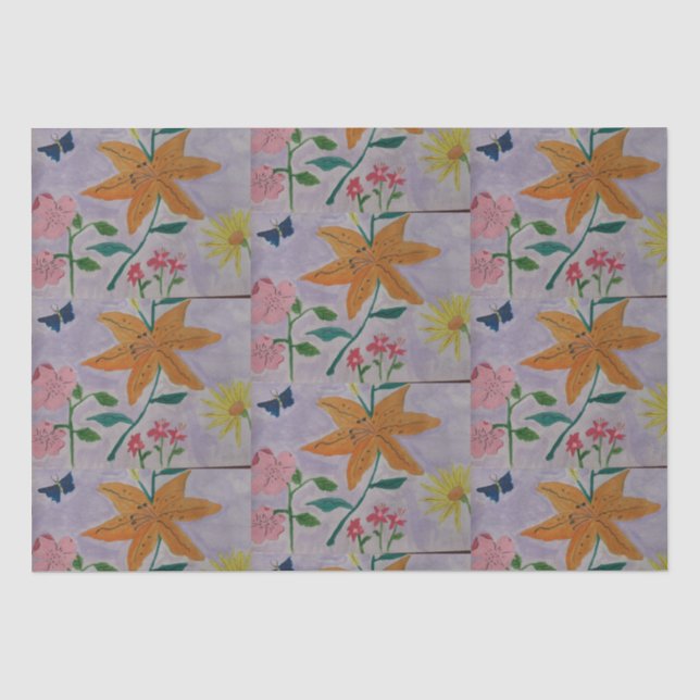 Papel De Seda Naranja Lily (Anverso)