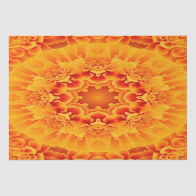 Papel De Seda Naranja Marigold Mandala (Anverso)