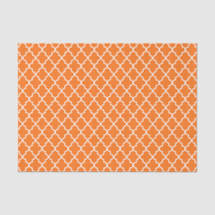 Papel De Seda Naranja moderno y quatrefoil marroquí blanco
