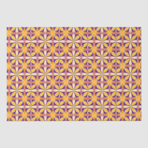 Papel De Seda Naranja morado amarillo de flores