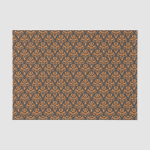Papel De Seda Naranja negro Damask de Halloween