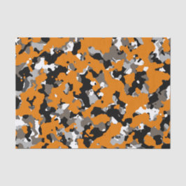 Papel De Seda Naranja Negro Gris Camuflaje Tan Camo Estampado Fi