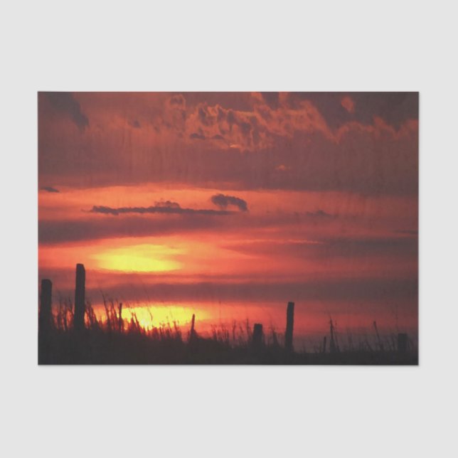 Papel De Seda Naranja Oklahoma Sunrise en las llanuras (Anverso)