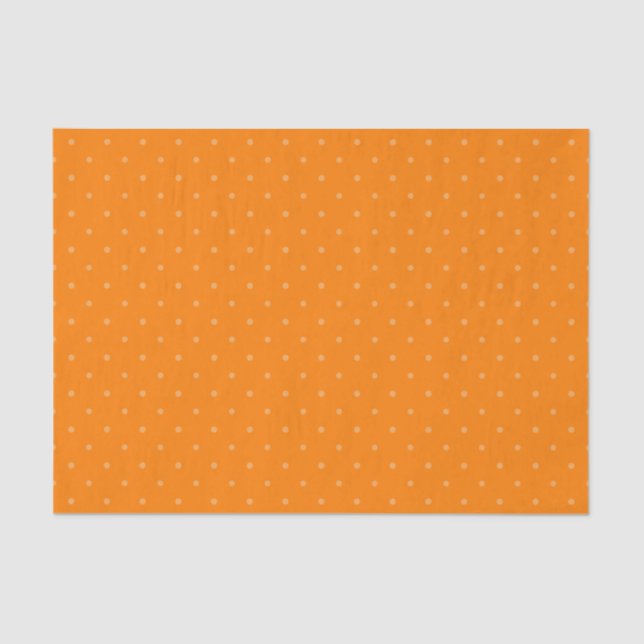 Papel De Seda Naranja oscuro y puntos de Polka Naranja claro (Anverso)
