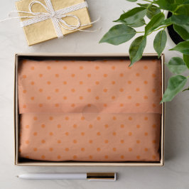 Papel De Seda Naranja Pálido Con Lunares Naranjas