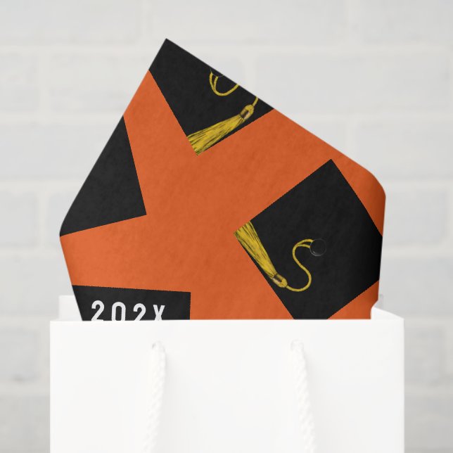 Papel de seda naranja para graduación (Bolsa de regalo)
