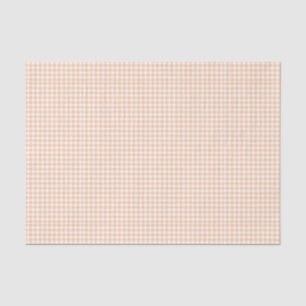 Papel De Seda Naranja Pastel Patrón Gingham Pequeña Comprobación