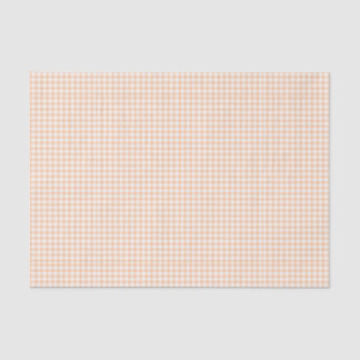 Papel De Seda Naranja Pastel Patrón Gingham Pequeña Comprobación