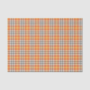 Papel De Seda Naranja Plaid