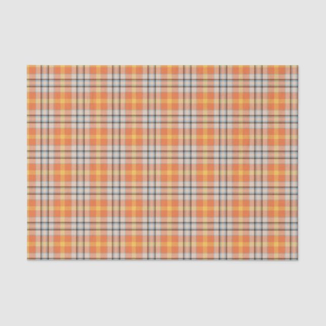 Papel De Seda Naranja Plaid (Anverso)