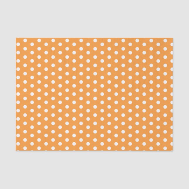 Papel De Seda Naranja Polka Dots (Anverso)