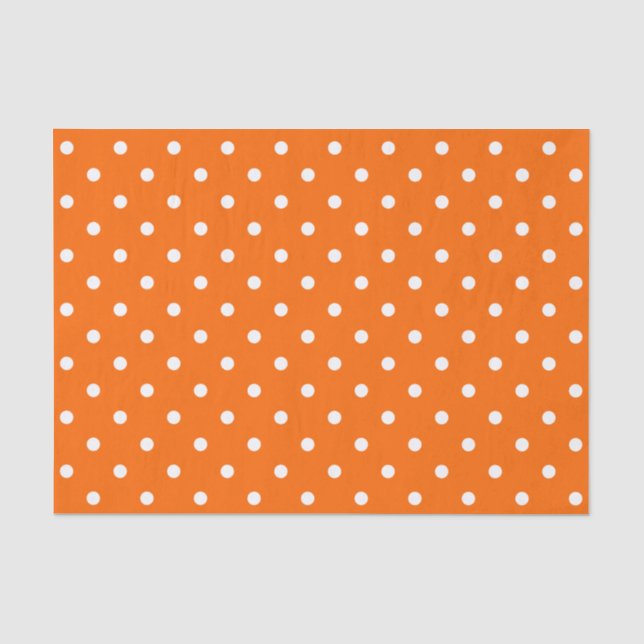 Papel De Seda Naranja Polka Dots Tissue Paper (Anverso)