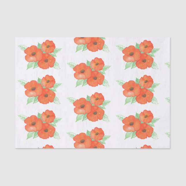 Papel De Seda Naranja Poppies (Anverso)